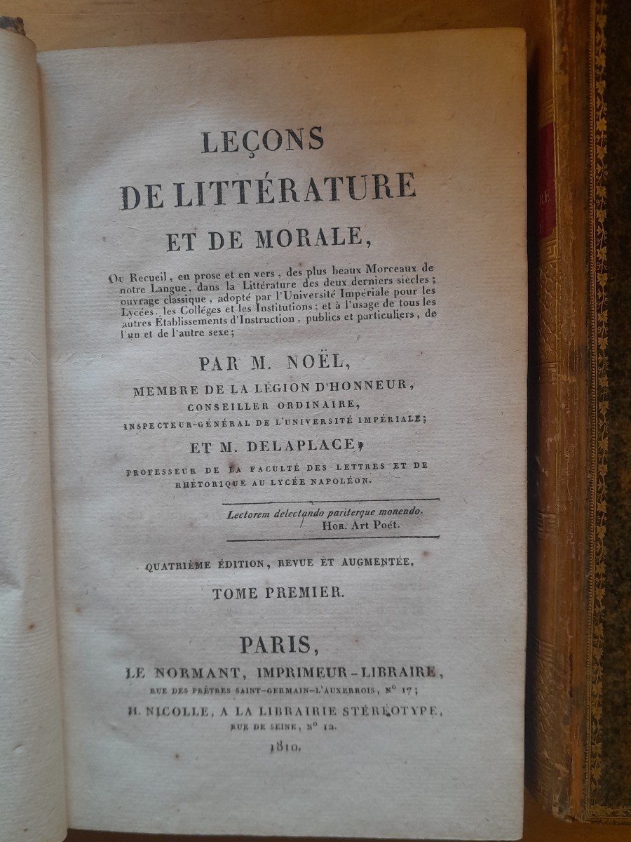 Livres Anciens M. Noël Et M. Delaplace Leçons De Littérature Et De Morale -photo-3