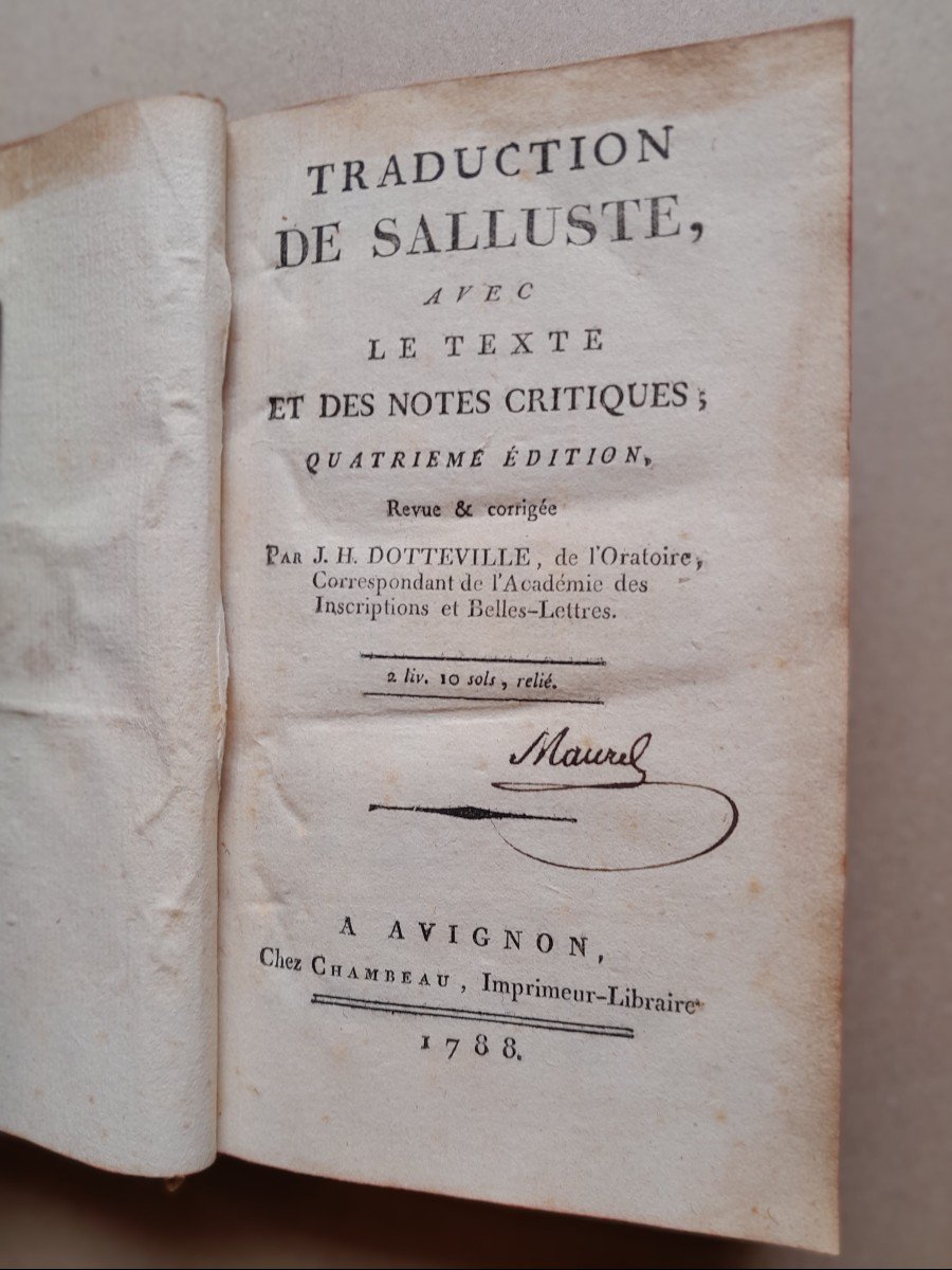 Livre Ancien Traduction De Salluste-photo-3