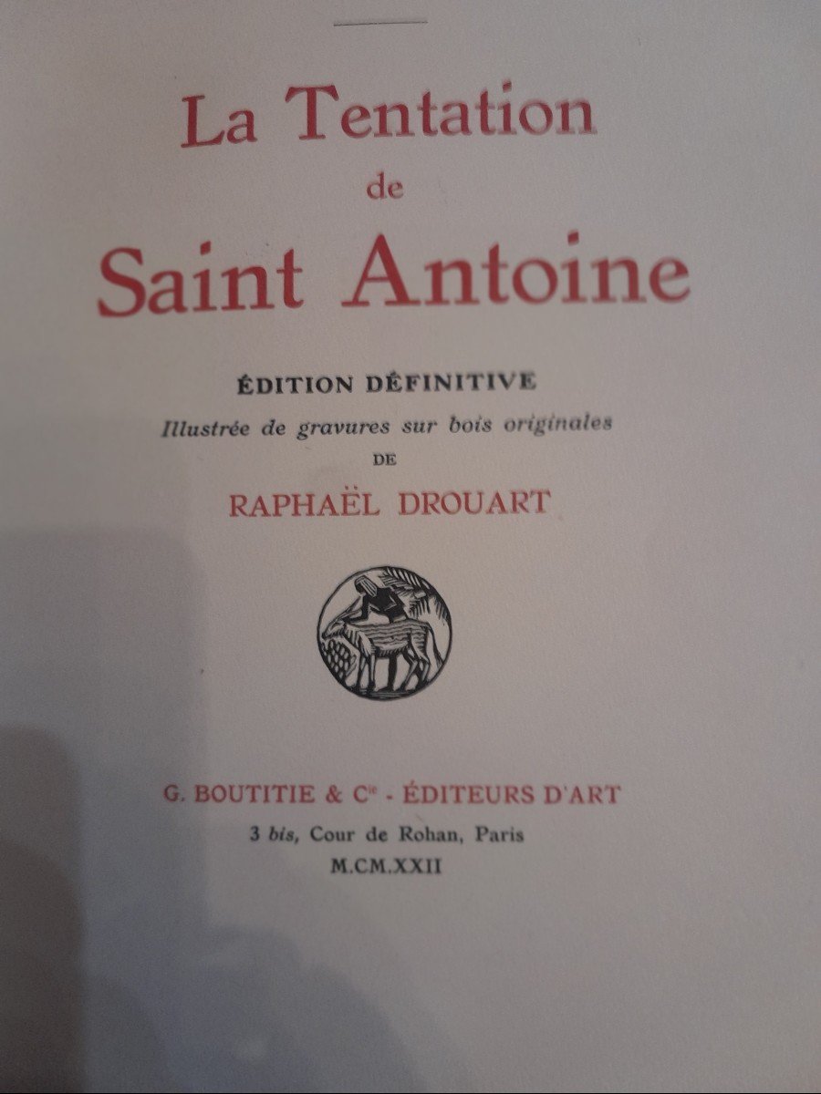 Livre Ancien Gustave Flaubert La Tentation De Saint Antoine -photo-4