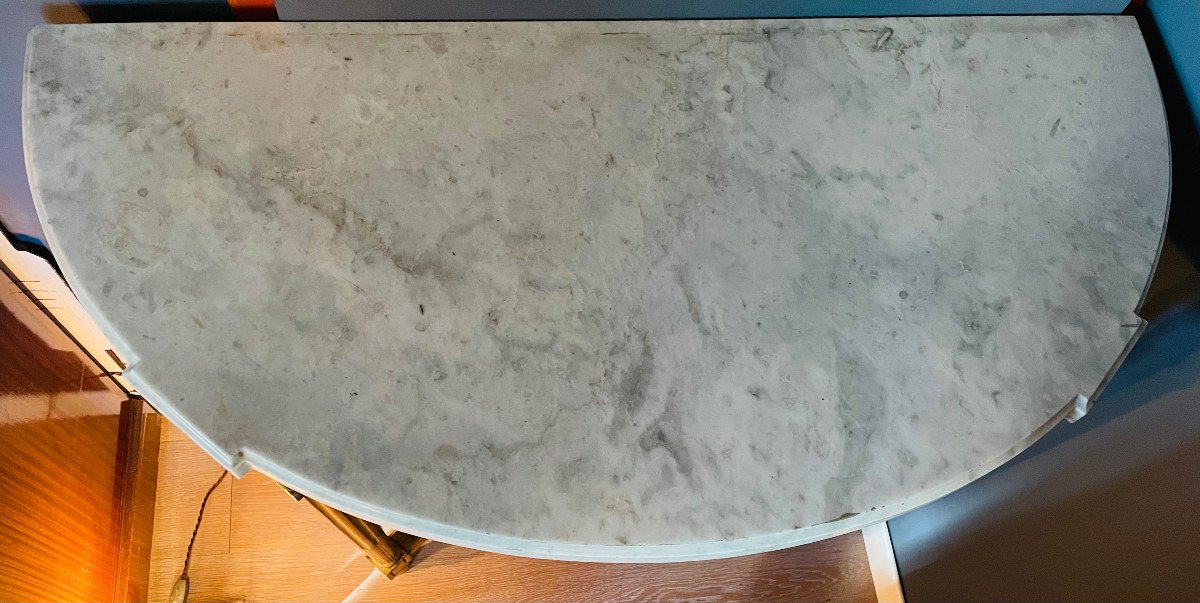 Console d'Epoque Louis XVI en bois doré 18ème Siècle-photo-4