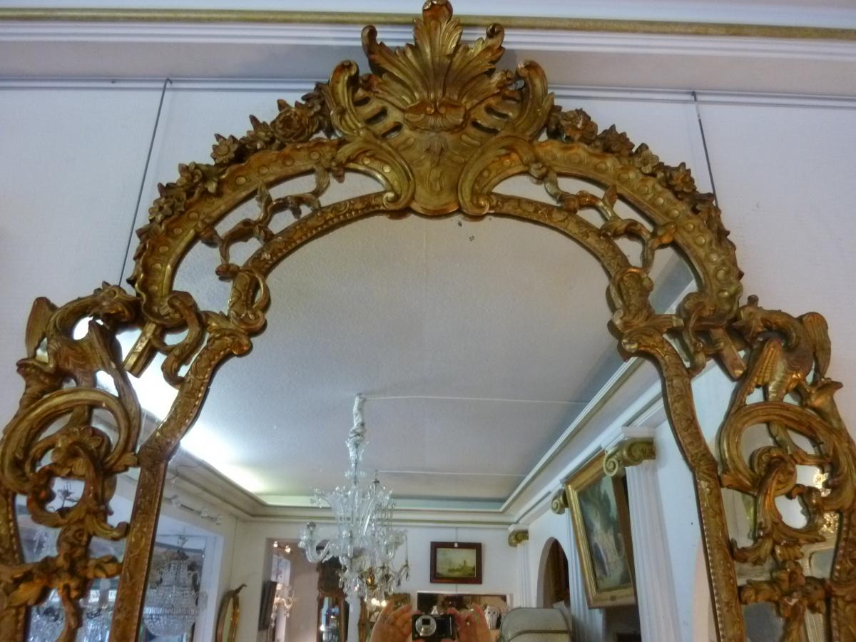 Miroir à Parcloses en Bois Doré à La Feuille-photo-2