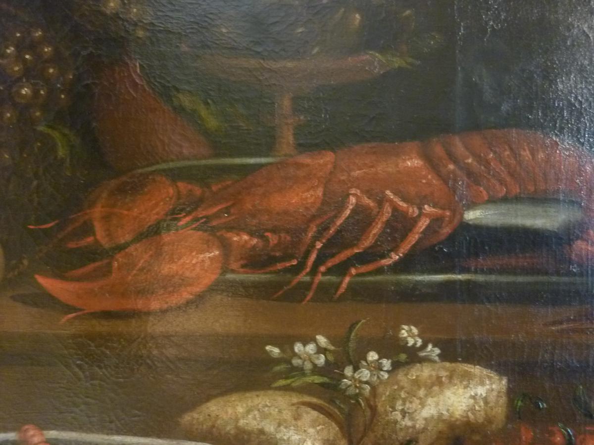 Nature Morte Au Homard Ecole Française Du XVIIème-photo-4
