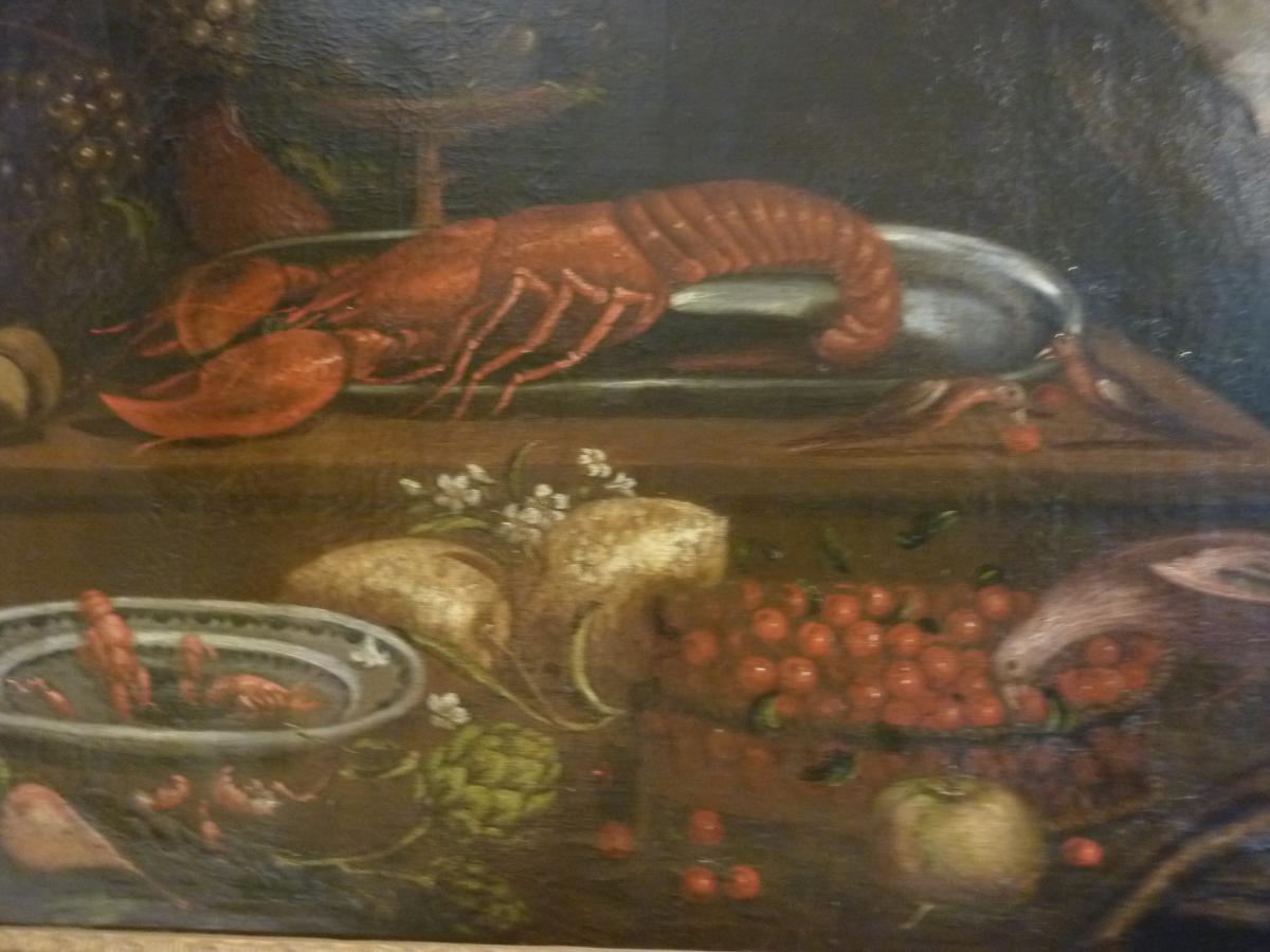 Nature Morte Au Homard Ecole Française Du XVIIème-photo-1