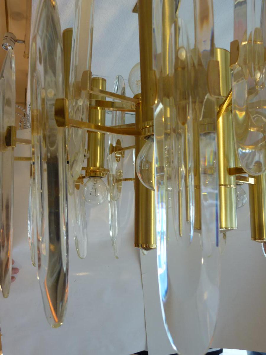 Gaetano Sciolari, Chandelier Brass And Crystal, 1969-photo-4