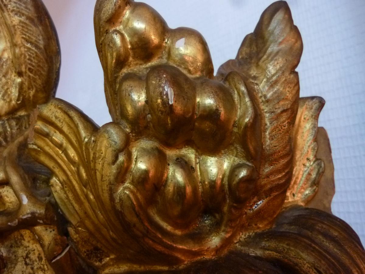 Mirror In Golden Wood Louis At The Vintage Sheet XV - XVIIIth Century-photo-1