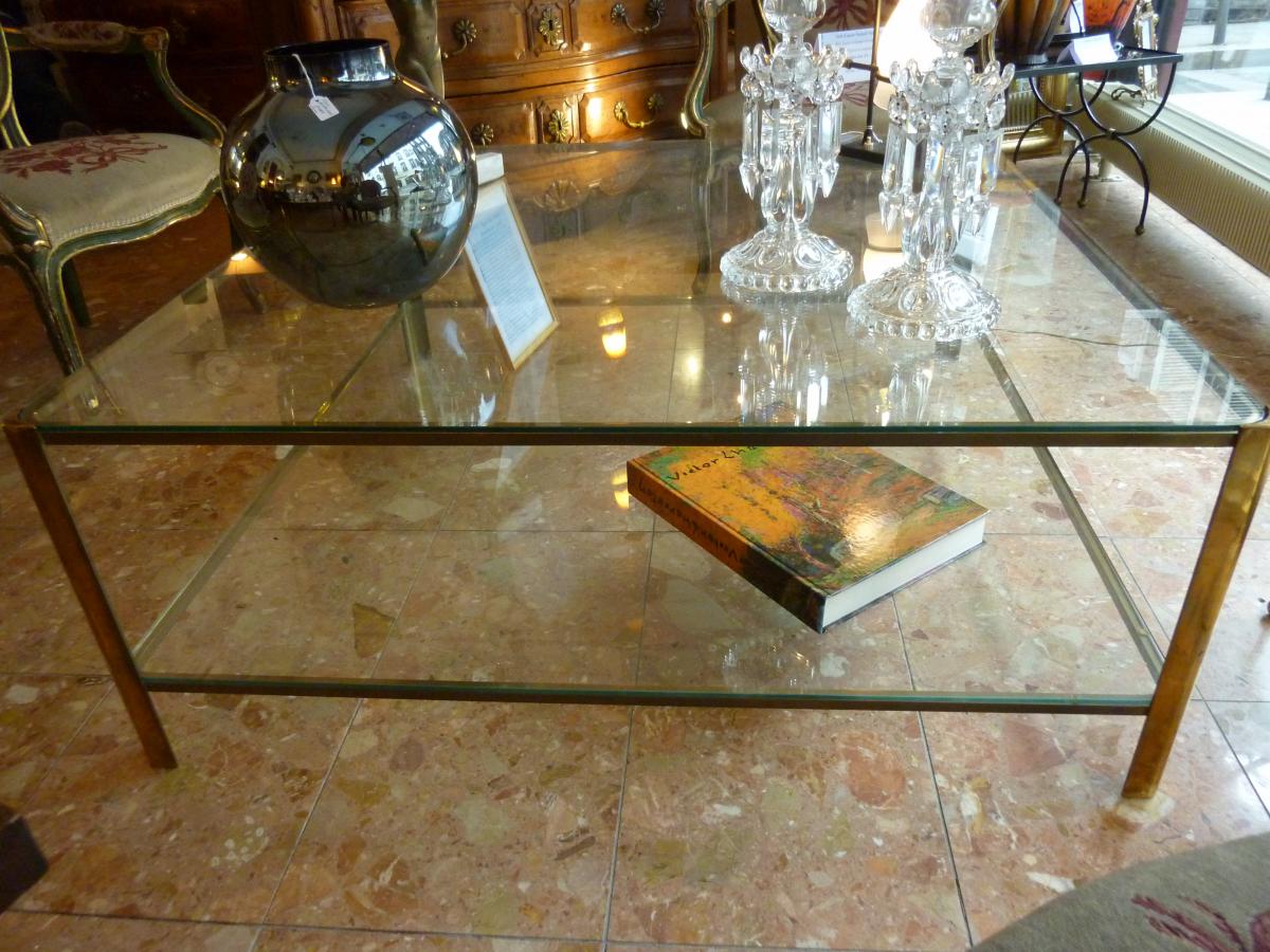 TABLE BASSE EN BRONZE JACQUES QUINET