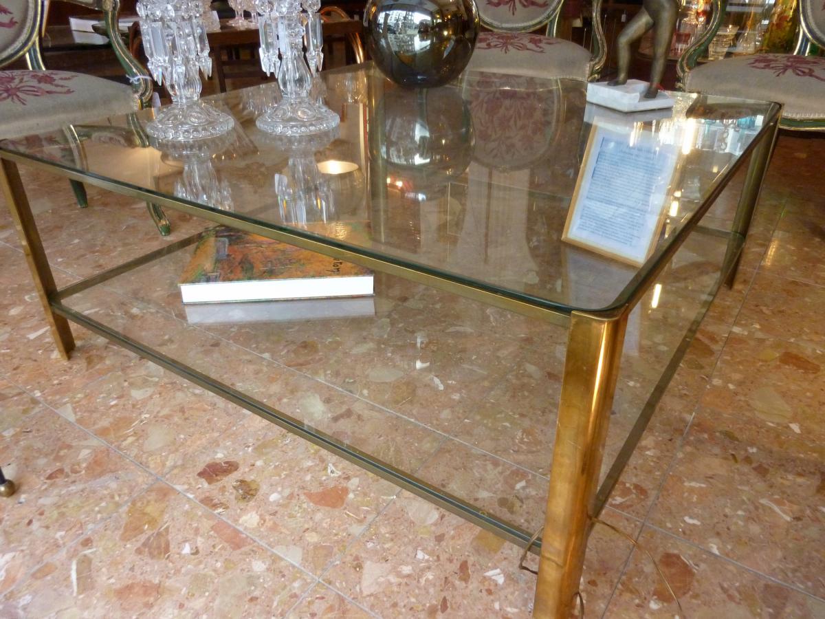 TABLE BASSE EN BRONZE JACQUES QUINET-photo-2