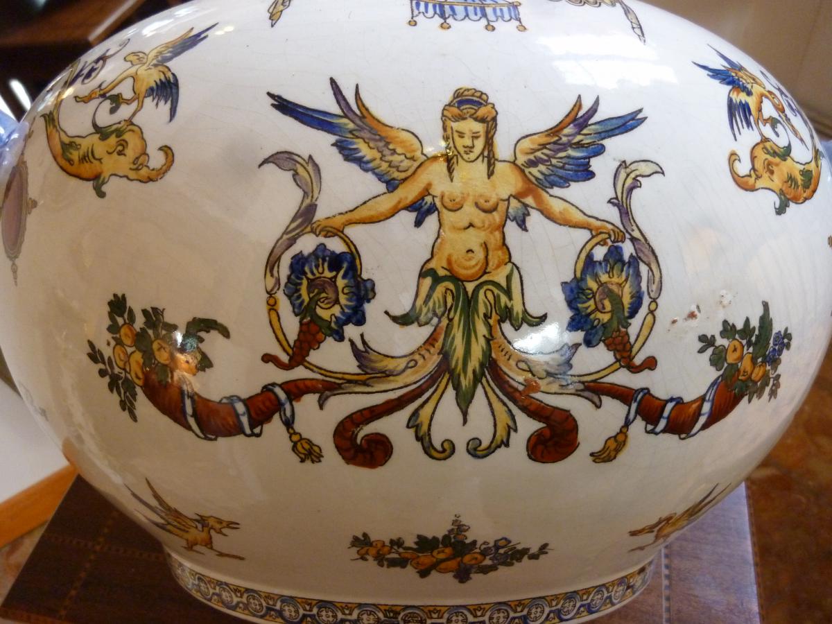 Pot In Anses In Gien Earthenware-photo-3
