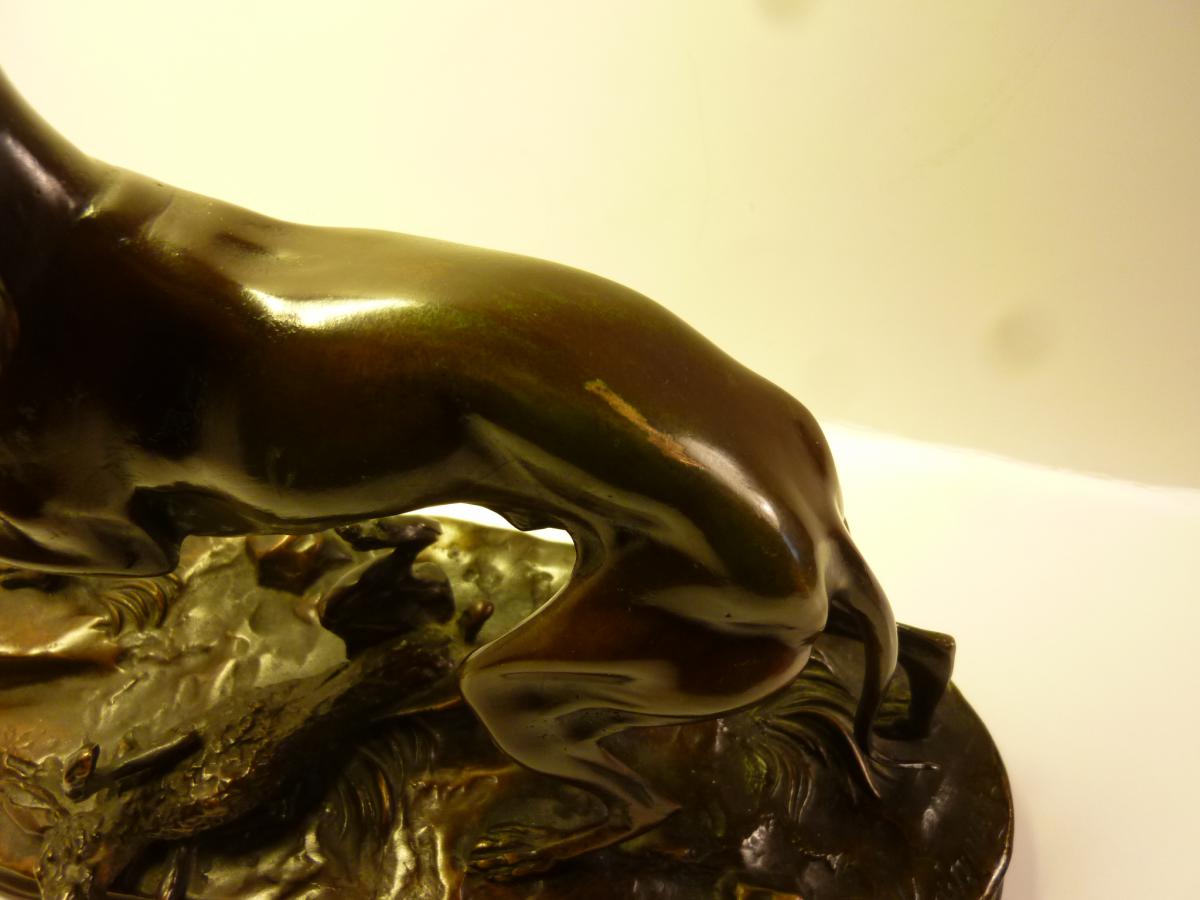 Jules Moigniez "levrier Wipphet Overcoming A Hare"-photo-3