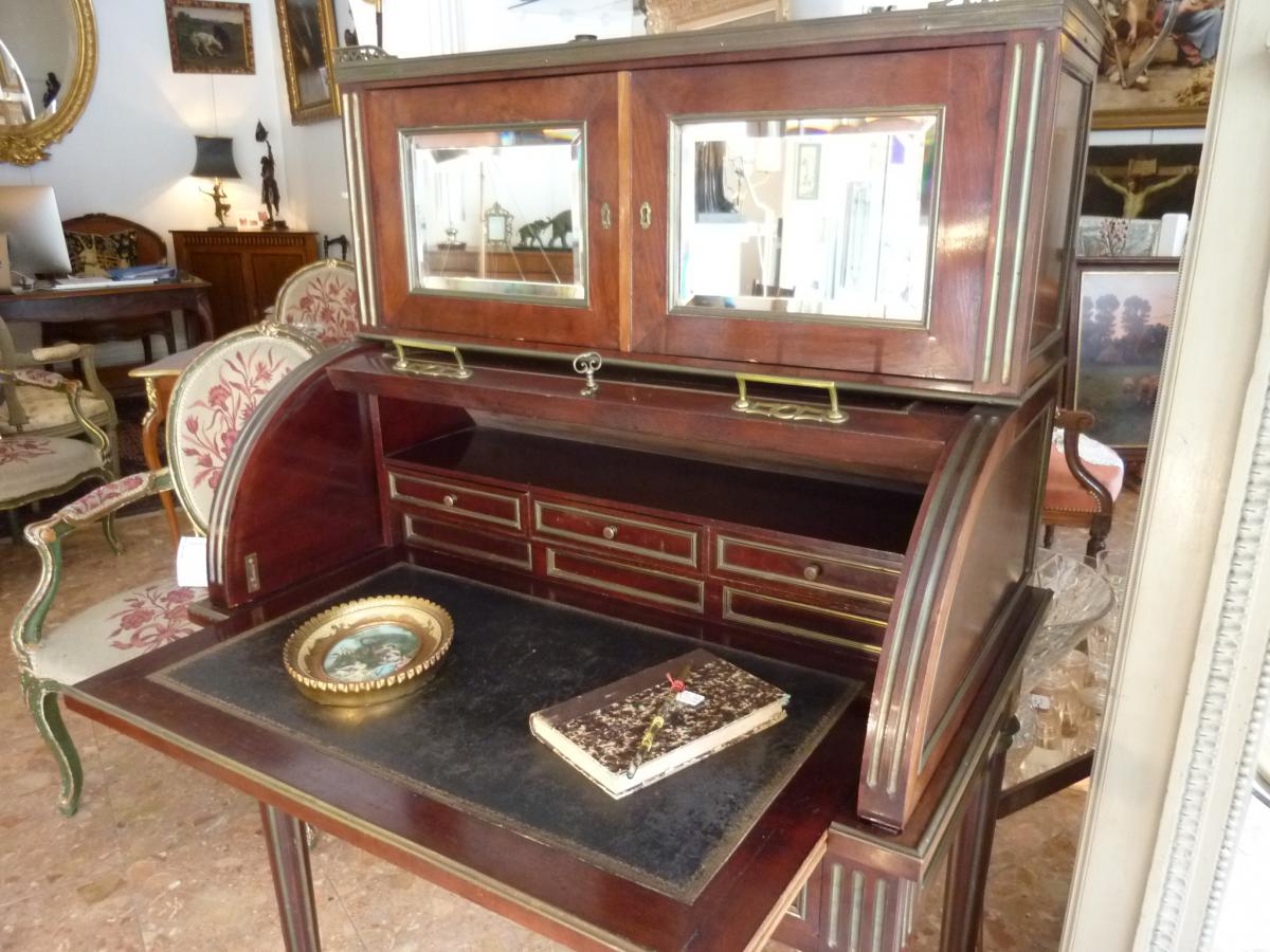 Louis XVI Style Cylinder Office Desk Happiness Of The Day-photo-3