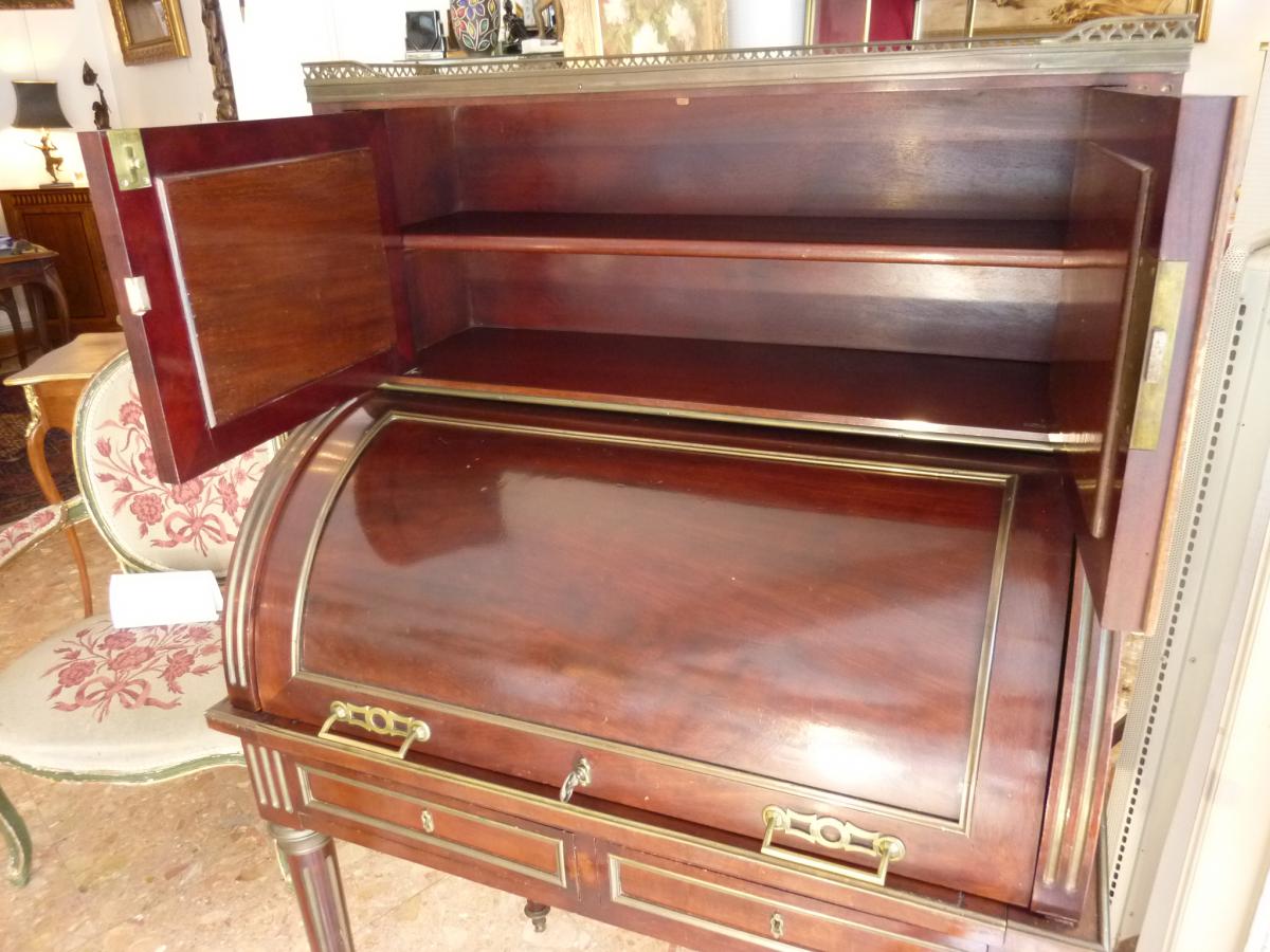 Louis XVI Style Cylinder Office Desk Happiness Of The Day-photo-2