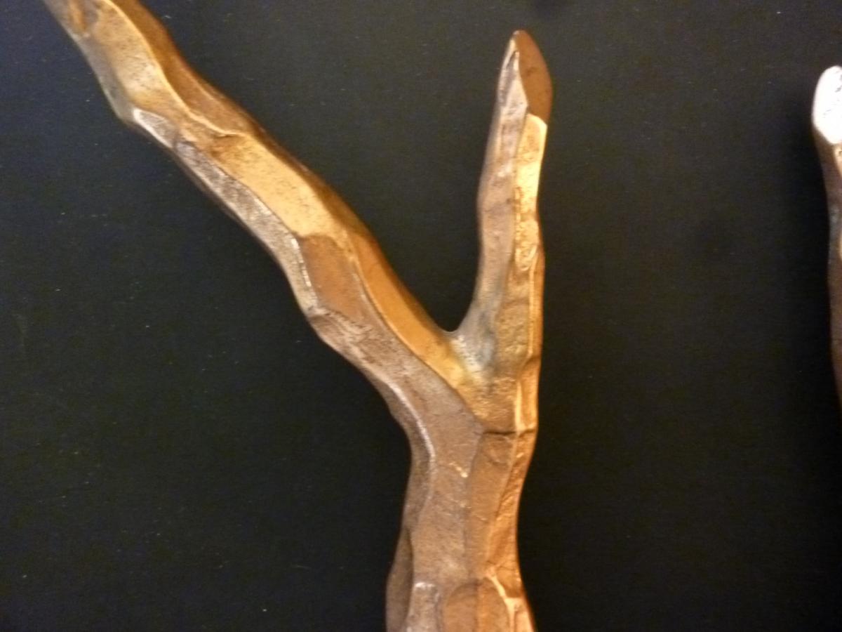 Appliques Attribuées à Félix Agostini En Bronze Doré Patiné 1960-photo-2