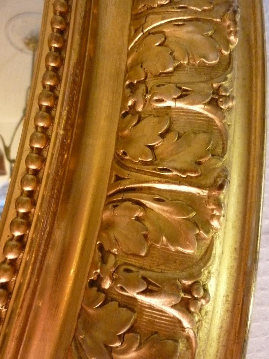 Grand Miroir Ovale 19ème Style Louis XVI-photo-2