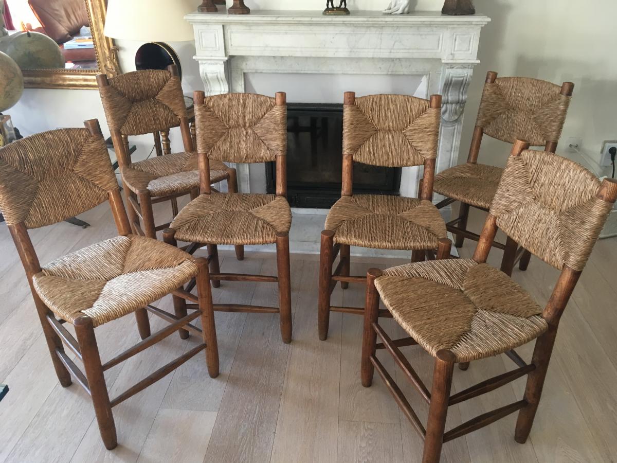 6 Charlotte Perriand Chairs