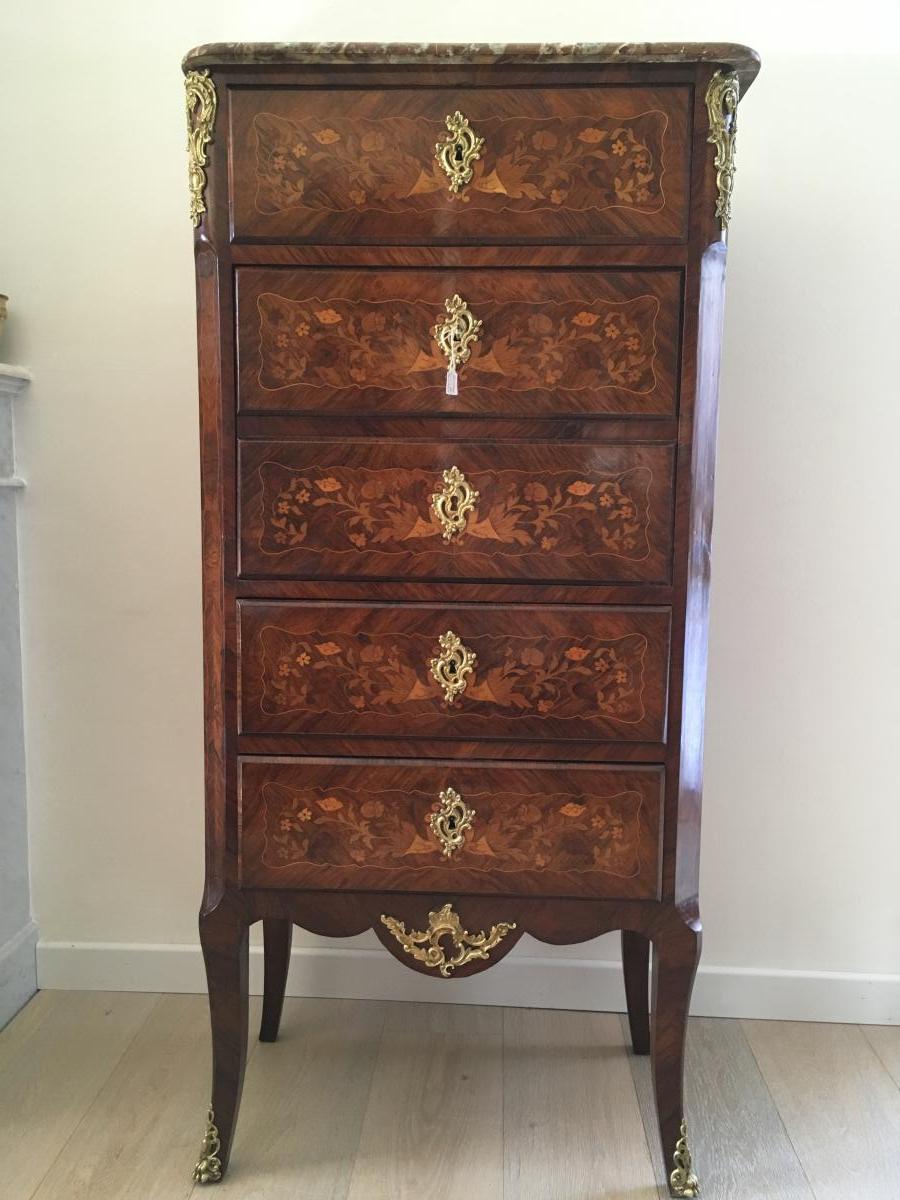 Secretaire Napoleon III - En Marqueterie - XIXeme Siècle-photo-2