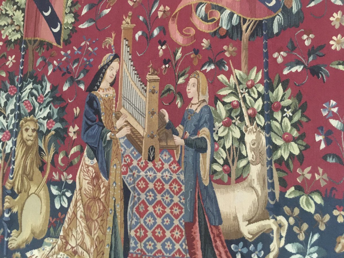 Tapisserie d'Aubusson Dame à La Licorne -photo-2