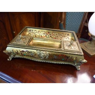 Inkwell Epoque Napoleon III Boulle Marquetry