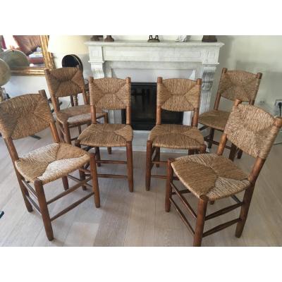 6 Charlotte Perriand Chairs