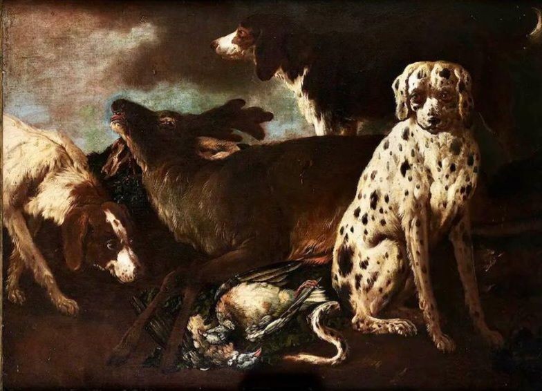 Chiens de chasse et cerfs-photo-2