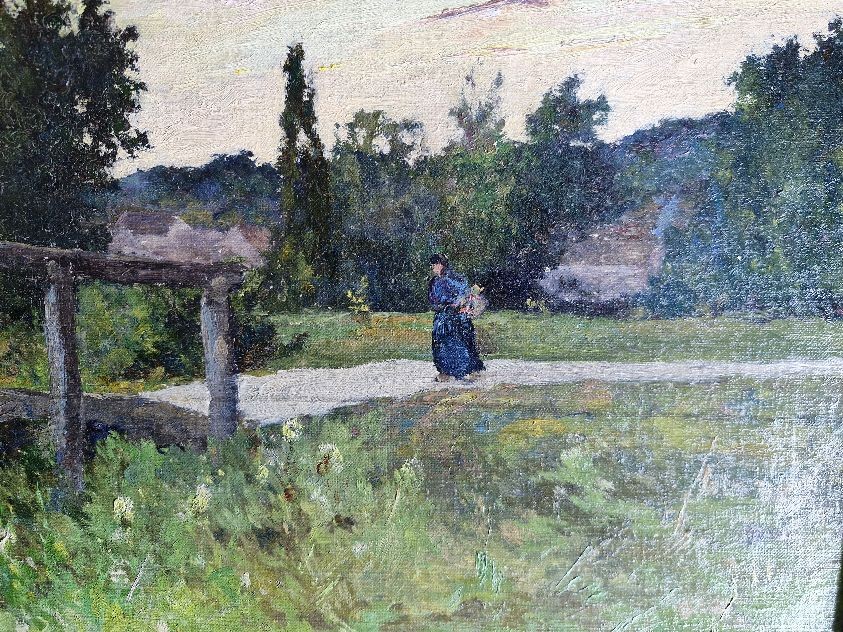 Impressionist Landscape Edmond Coppenolle, Ghent 1846 -1914 France-photo-3