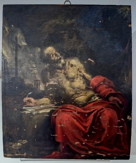 Peinture caravagesque sur bois