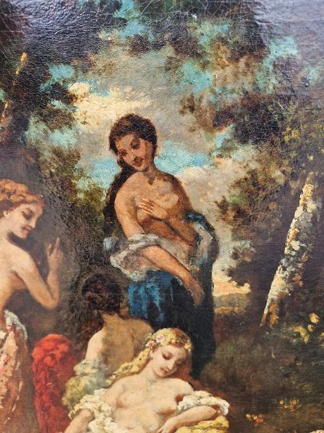 NARCISSE DIAZ DE LA PENA FRANCE 1808-1876 BAIGNADE FEMME-photo-4