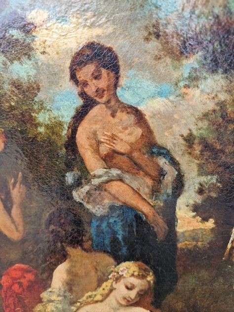 NARCISSE DIAZ DE LA PENA FRANCE 1808-1876 BAIGNADE FEMME-photo-1