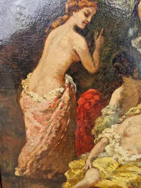 NARCISSE DIAZ DE LA PENA FRANCE 1808-1876 BAIGNADE FEMME-photo-2