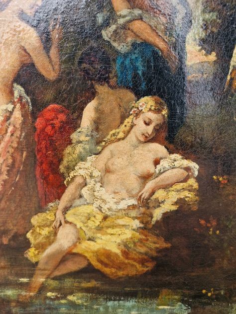 NARCISSE DIAZ DE LA PENA FRANCE 1808-1876 BAIGNADE FEMME-photo-3