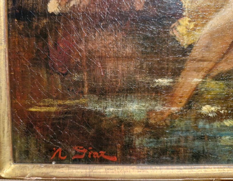 NARCISSE DIAZ DE LA PENA FRANCE 1808-1876 BAIGNADE FEMME-photo-5