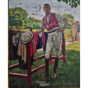 Portrait In Polo Outfit Of Prince Leon Radziwill