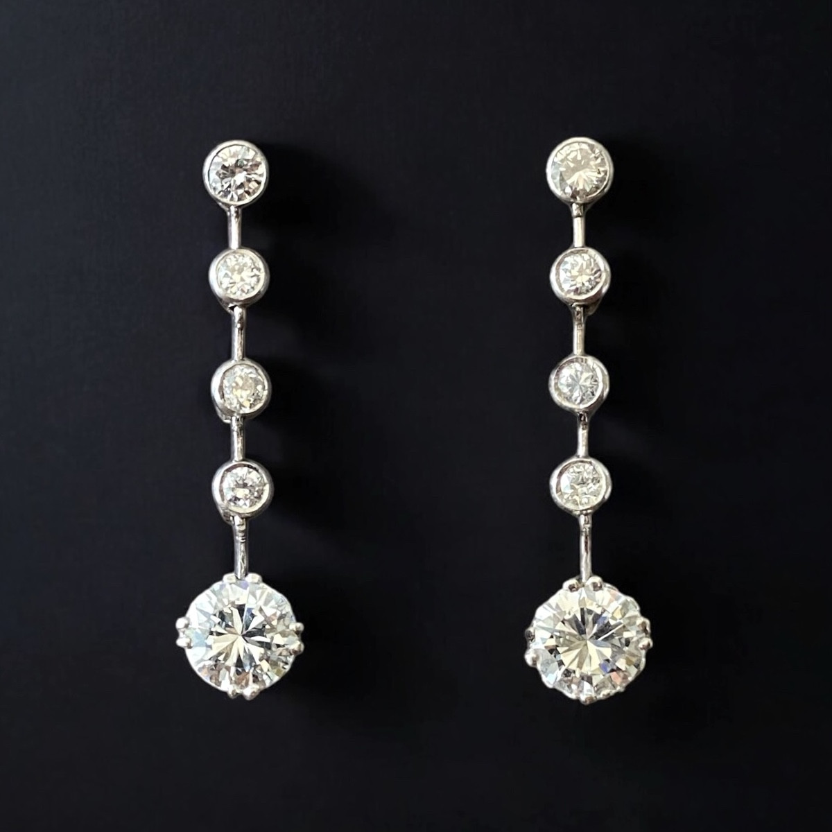 Pair Of Art Deco, Platinum And Diamond Earrings