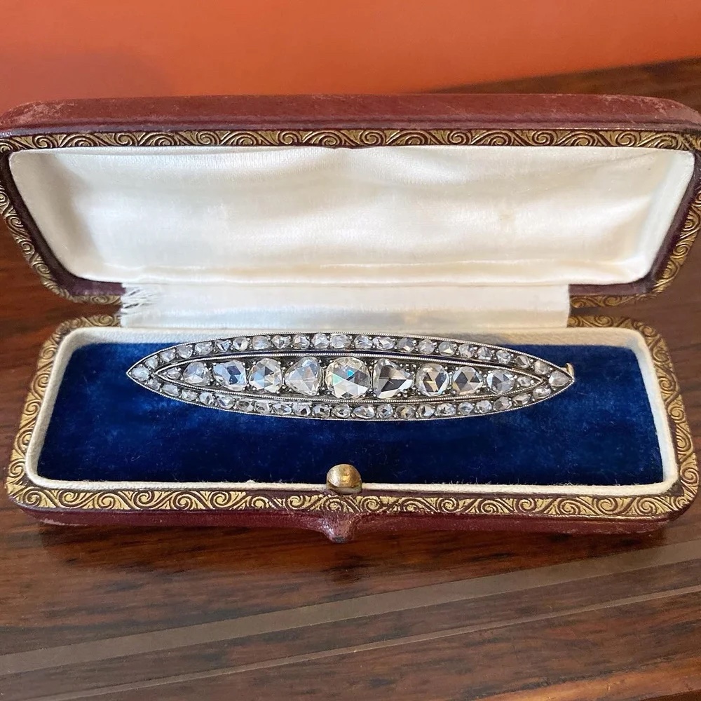 Antique Gold, Silver And Diamond Brooch-photo-2