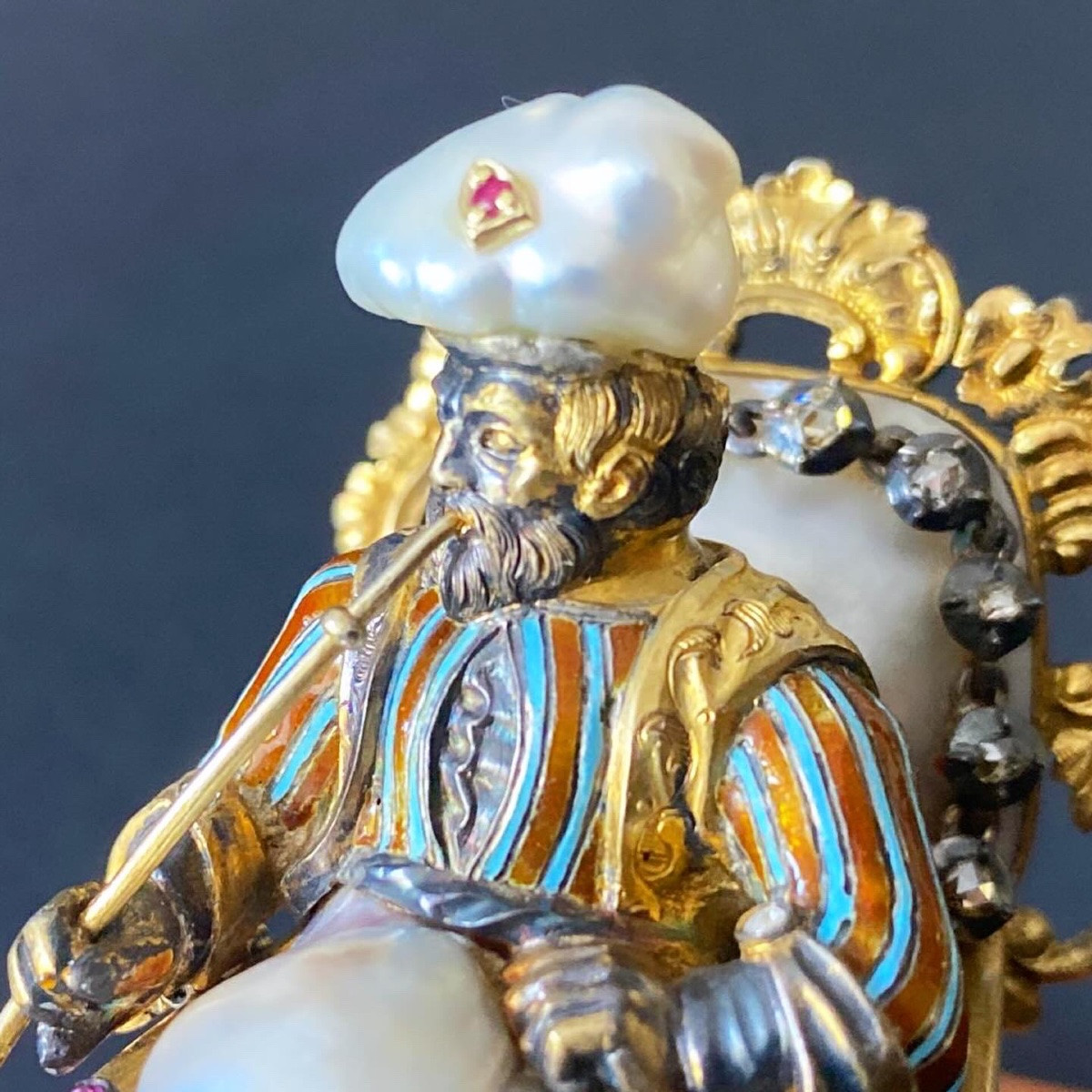 Antique Baroque Pearl Figurine (19th Century)-photo-4