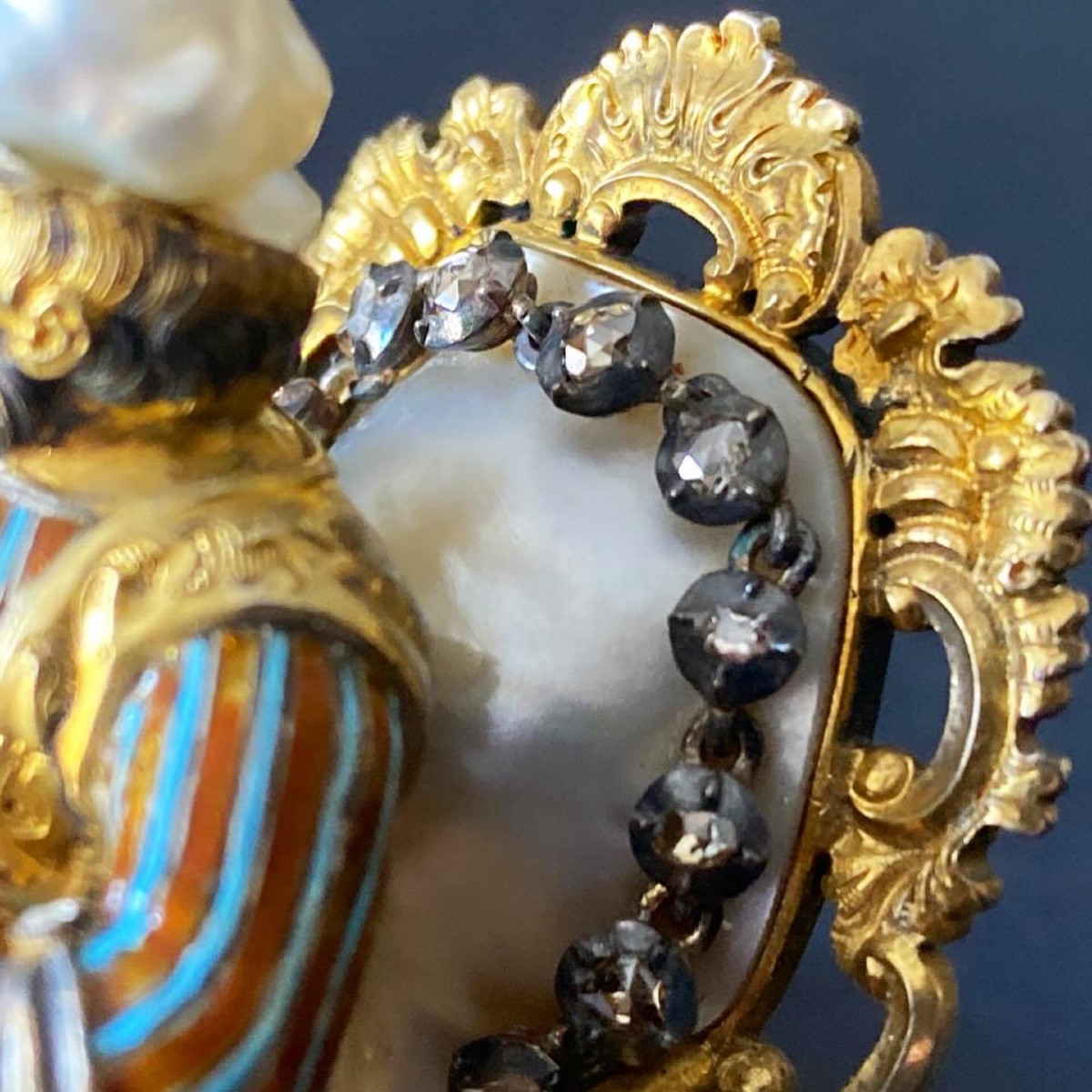 Antique Baroque Pearl Figurine (19th Century)-photo-2