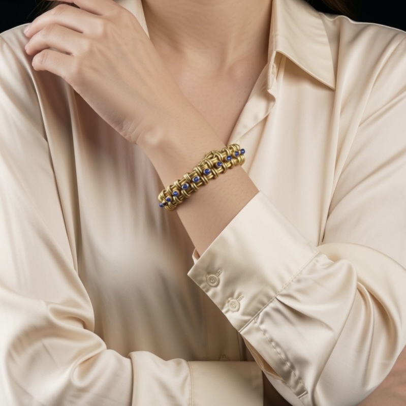 Friedrich Köchli - Antique Gold And Sapphire Bracelet-photo-4