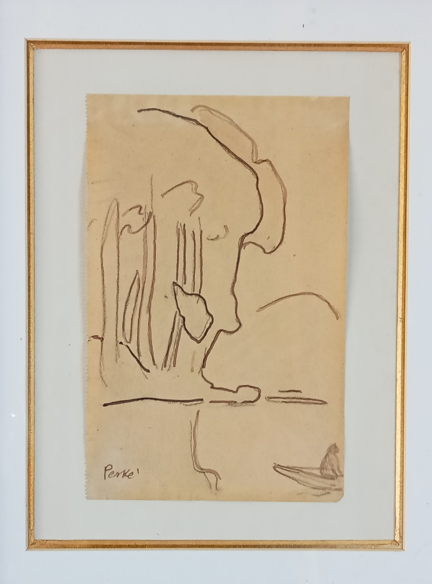 Dessin "promenade En Barque" Signé Jean Peské (1870-1949) , 20e-photo-2