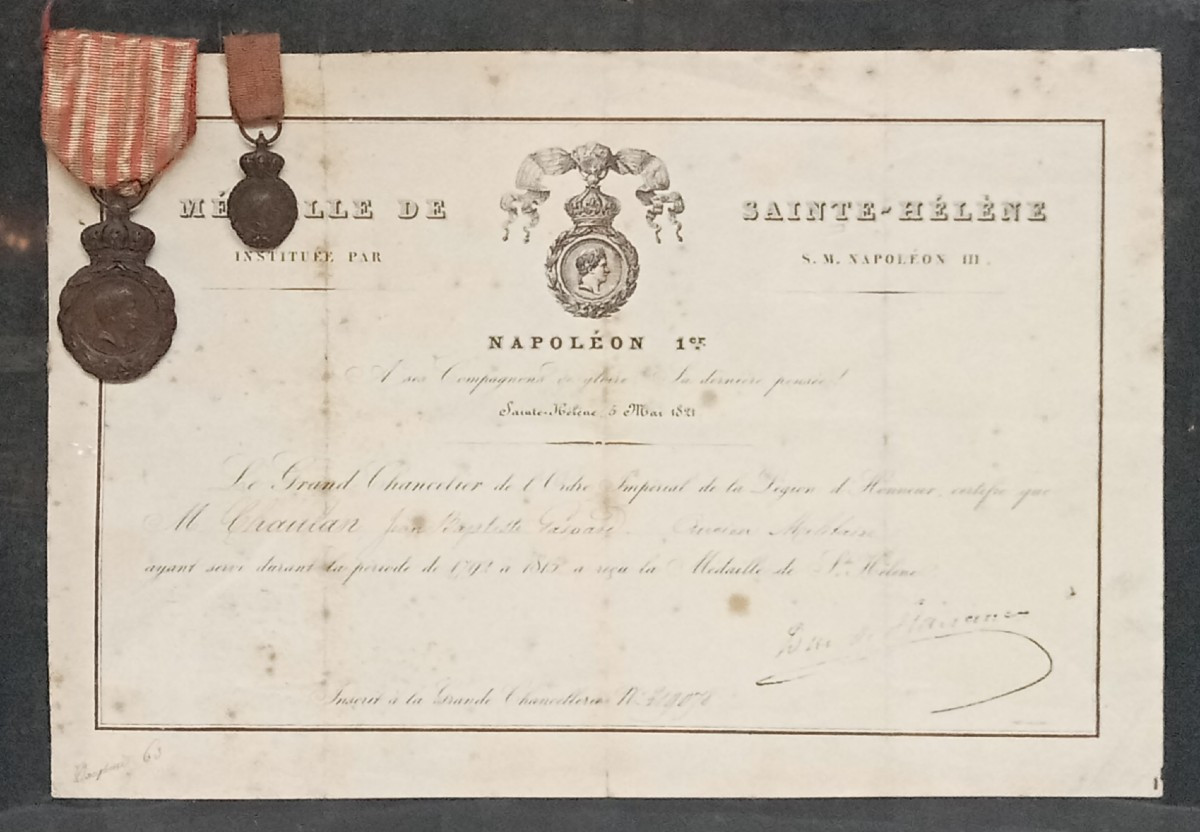 Medals Of Saint Helena, Profile Of Napoleon I, Awarded Diploma, Napoleon III Period, 19th Century-photo-1