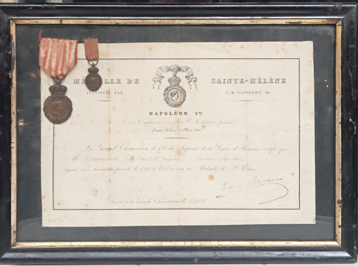 Medals Of Saint Helena, Profile Of Napoleon I, Awarded Diploma, Napoleon III Period, 19th Century