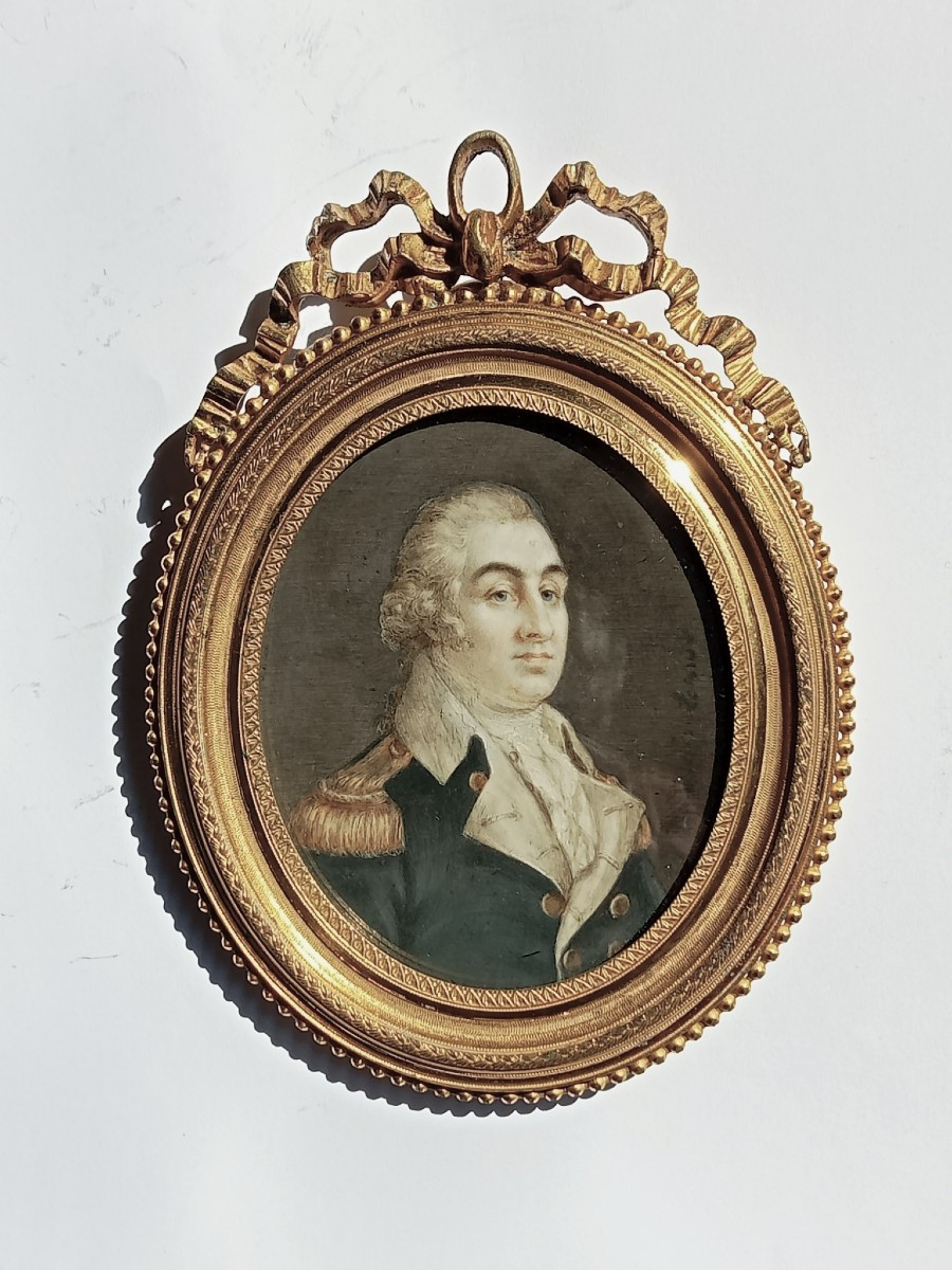 Miniature portrait du Général GEORGE WASHINGTON, signée Langlois, fin du 18e