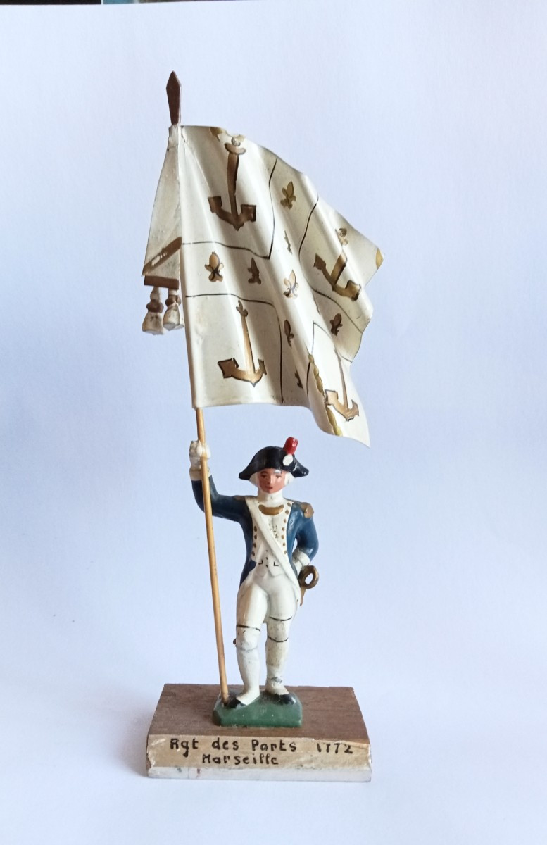 Tin Soldier "auger" Flag Bearer Of The "marseille" Ports Regiment