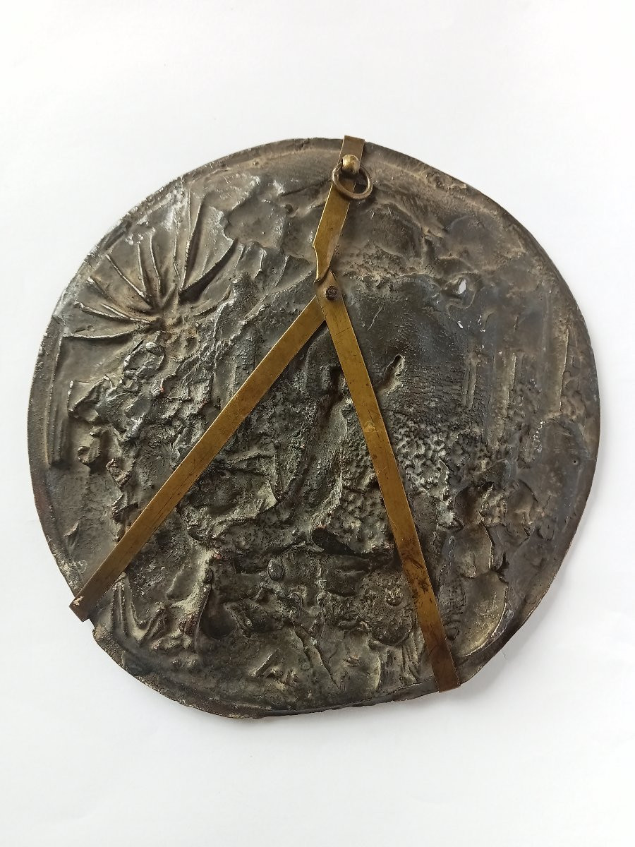 Napoleon III Presents The Prince Imperial To The Nations, Electroplated Medal By Tinant, 19th Century-photo-4