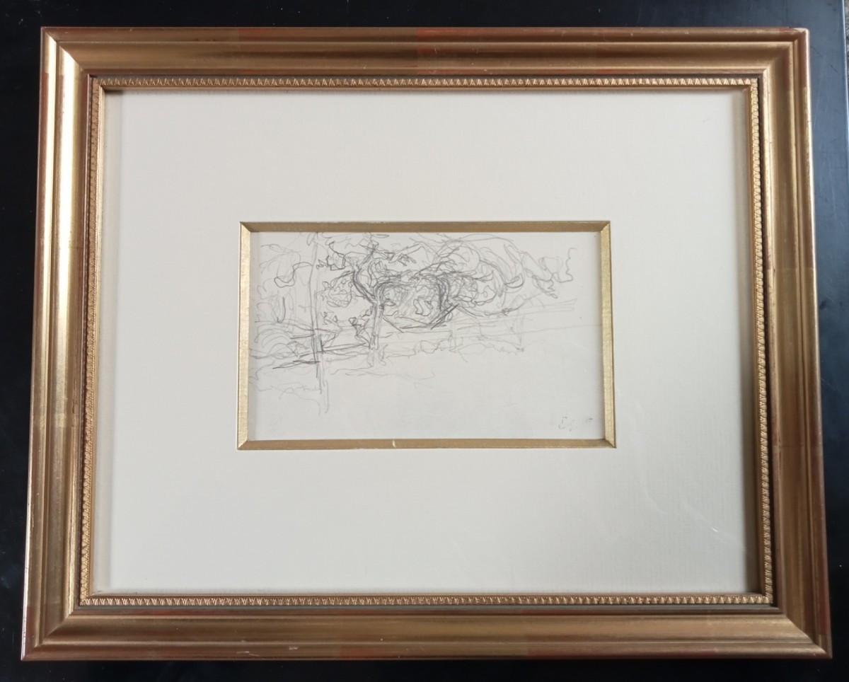 Edouard VUILLARD (1868-1940), "Cricqueboeuf", 1910, dessin au crayon signé, 20e