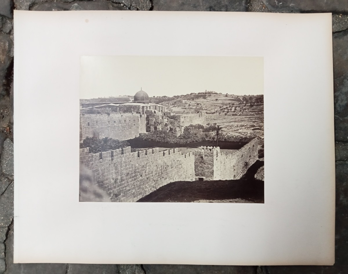 Dôme du Rocher à Jérusalem, photographie tirage albuminé, Beato et Robertson 19e vers 1857-photo-2