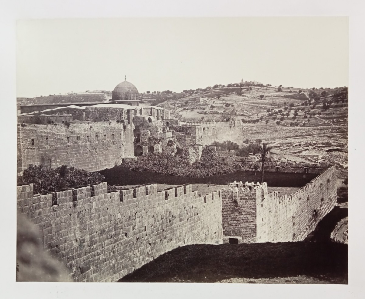 Dôme du Rocher à Jérusalem, photographie tirage albuminé, Beato et Robertson 19e vers 1857