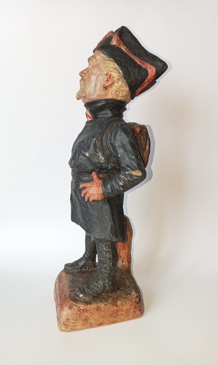 Charles Kotra. Caricature Portrait Of Theatre Actor Frederick Lemaitre, Terracotta Sculpture, 19th Century-photo-2