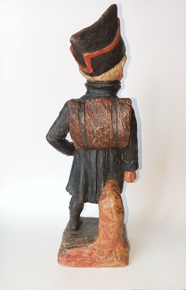 Charles Kotra. Caricature Portrait Of Theatre Actor Frederick Lemaitre, Terracotta Sculpture, 19th Century-photo-3