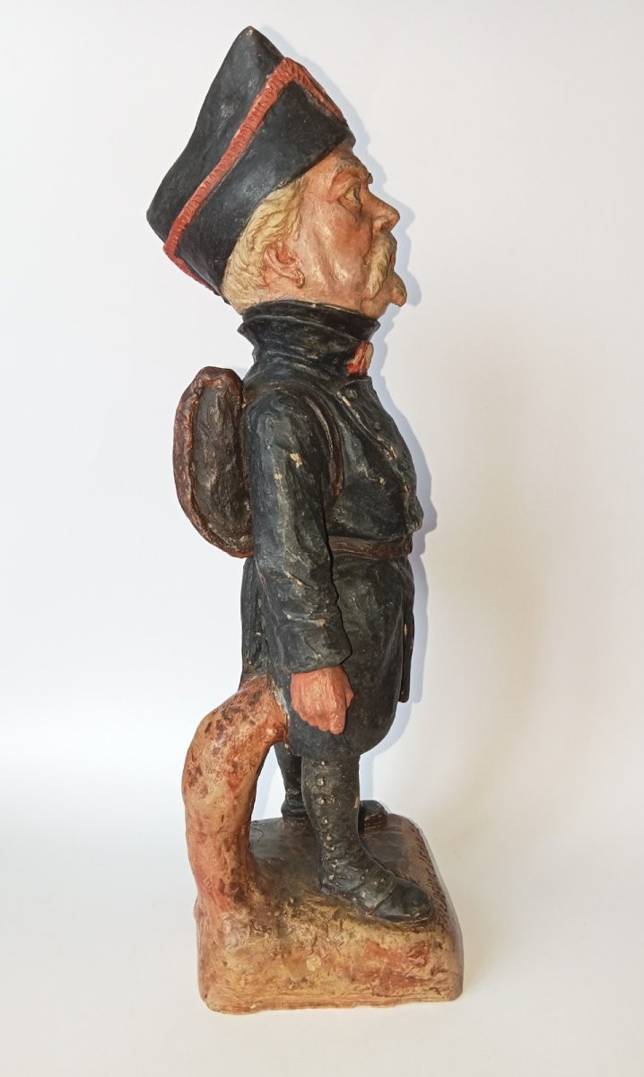 Charles Kotra. Caricature Portrait Of Theatre Actor Frederick Lemaitre, Terracotta Sculpture, 19th Century-photo-4