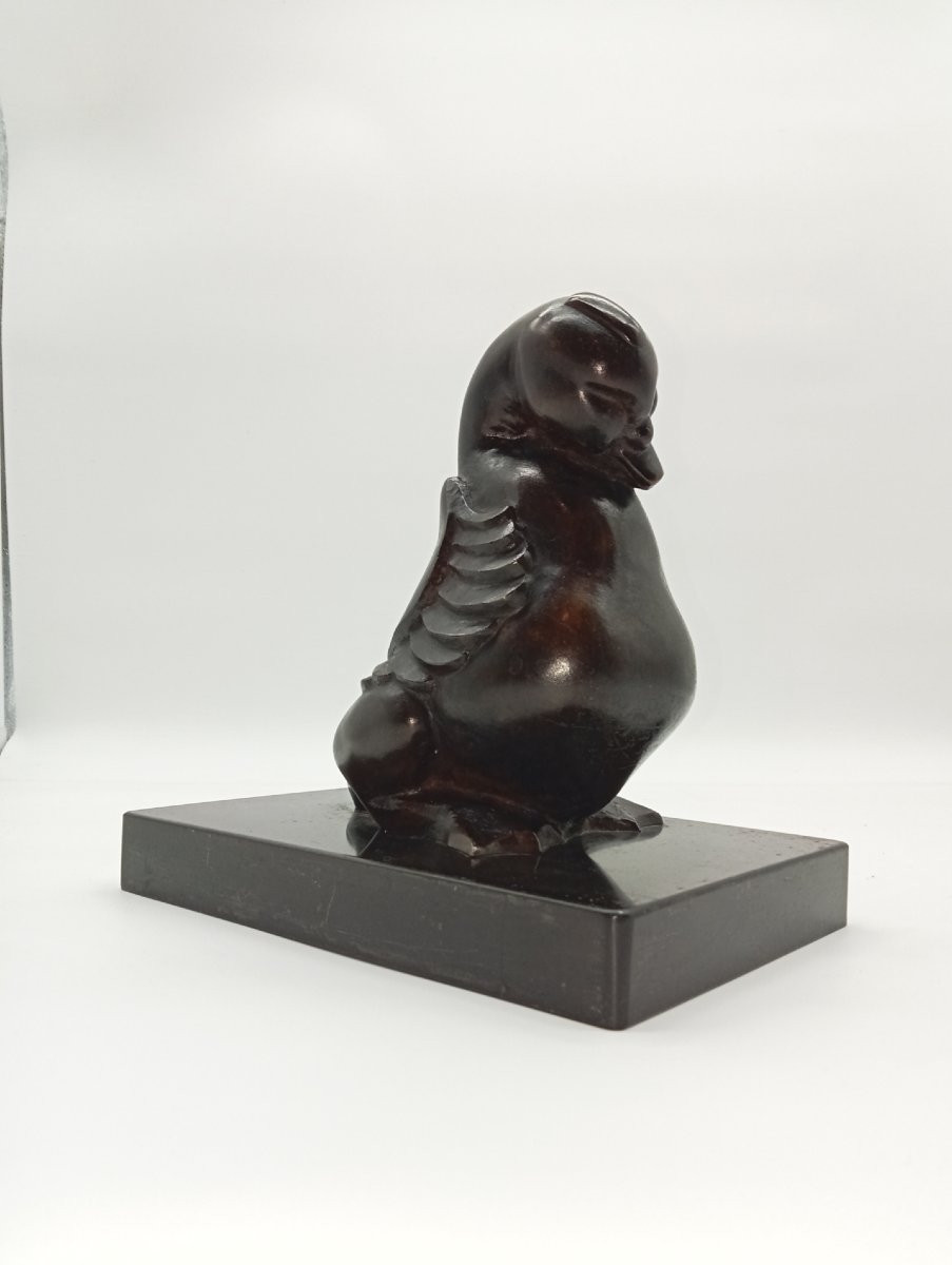 "oie", bronze animalier signé Nicolas SOKOLNICKI art deco vers 1940-photo-4