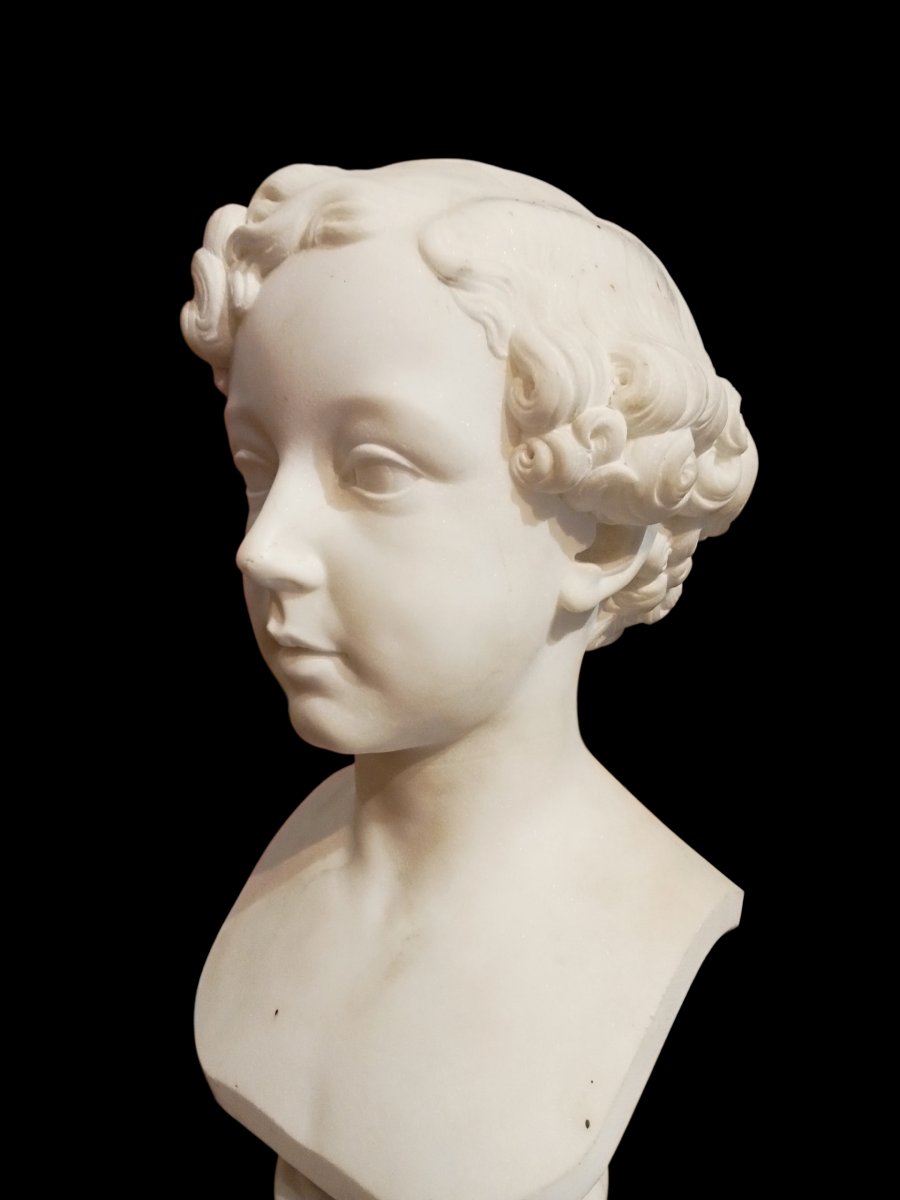 Sculpture, Marble Bust Of Louis-napoleon, Imperial Prince, Second Empire Period -photo-2